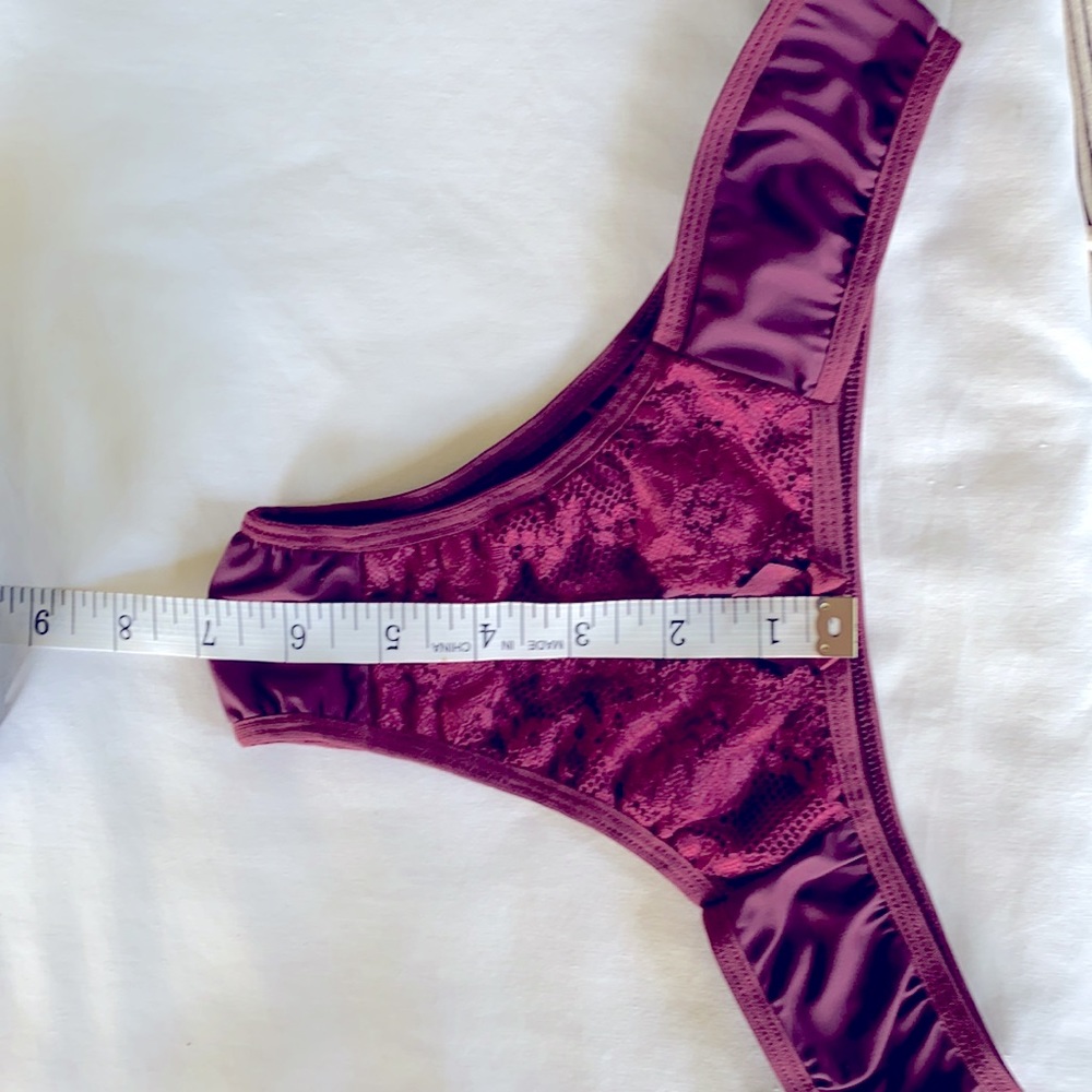 NWT Brazilian 🔥🔥Style  Women Sexy Thong Panty Lingerie Burgundy Size Medium - Picture 5 of 9